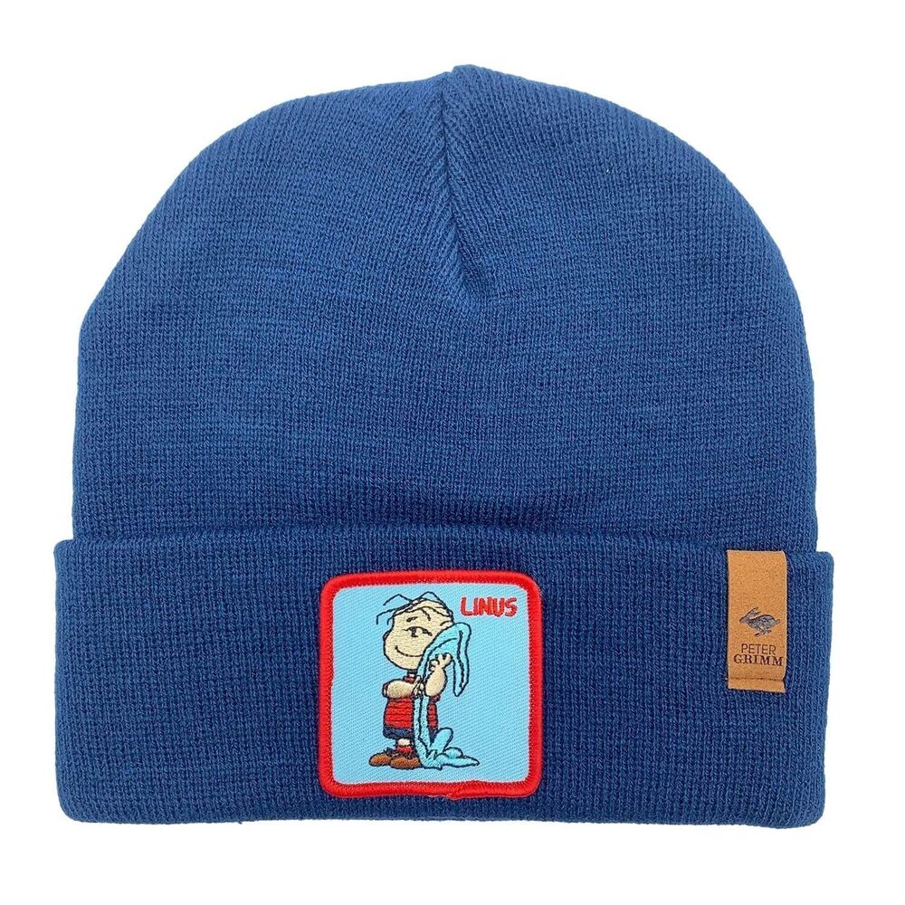 7463 Peanuts Cartoon Character Collection Beanies Hat - Unisex - Linus Navy